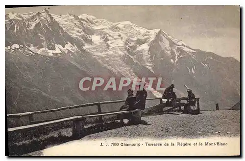 Cartes postales Chamonix Terrasse de la Flegere et le Mont Blanc