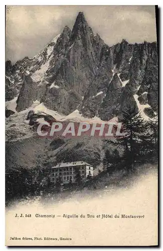 Cartes postales Chamonix Aiguille du Dru hotel du Monfanvert