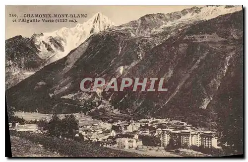 Cartes postales Chamonix Mont Blanc et l'Aiguille Verte