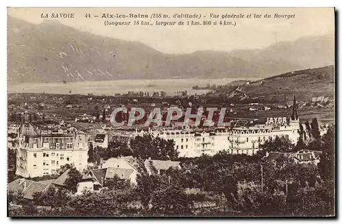 Cartes postales La Savoie Aix les Bains Vue generale et lac du Bourget