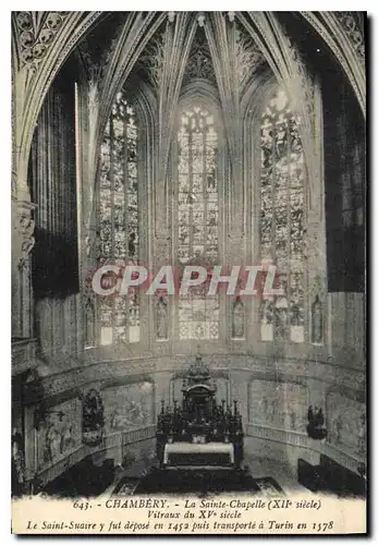 Ansichtskarte AK Chambery La Sainte Chapelle Vitraux Le Saint Suaire