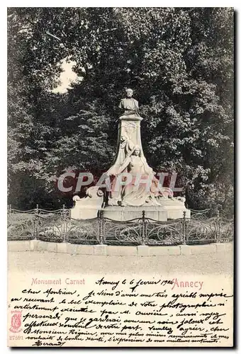 Cartes postales Monument Carnot Annecy