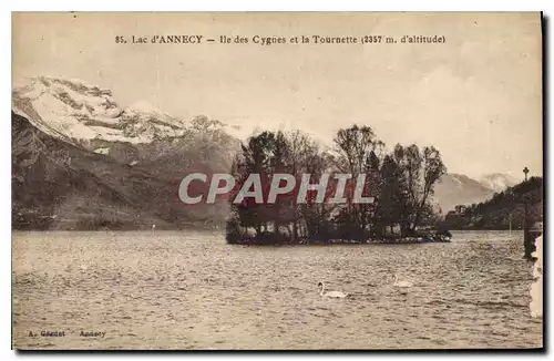 Ansichtskarte AK Lac d'Annecy Ile des Cygnes et la Tournette