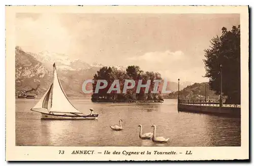 Ansichtskarte AK Annecy Ile des Cygnes et la Tournette