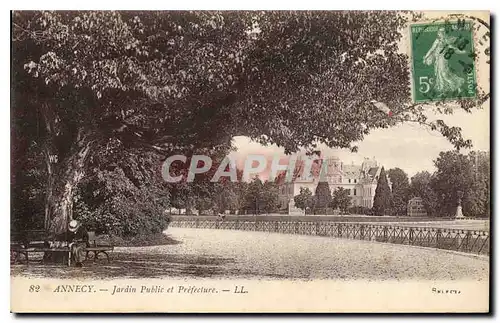 Cartes postales Annecy Jardin Public et Prefecture