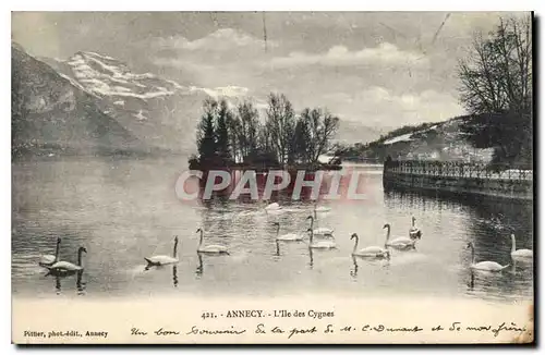 Cartes postales Annecy l'Ile des Cygnes