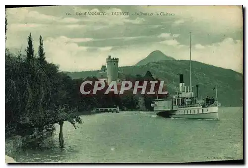 Cartes postales Lac d'Annecy Duingt Le Pont et le Chateau Bateau