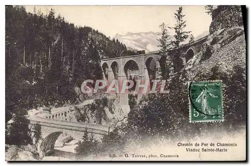 Cartes postales Chemin de Fer de Chamonix Viaduc Sainte Marie Train