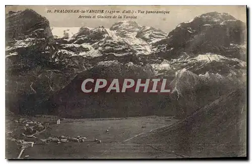 Cartes postales Pralognan la Vanoise Vue panoramique Arrivee et Glaciers de la Vanoise