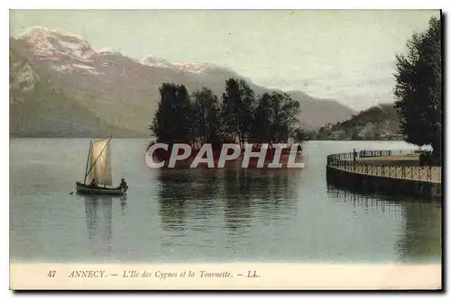 Cartes postales Annecy L'Ile des Cygnes et la Tournette