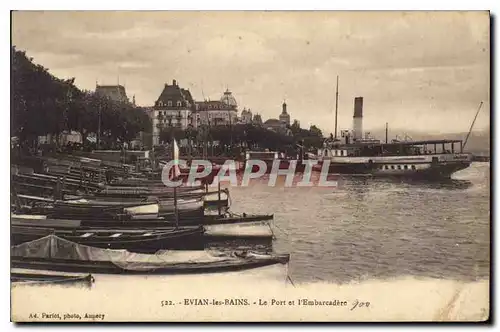 Cartes postales Evian les Bains Le Port et l'Embarcadere Bateau