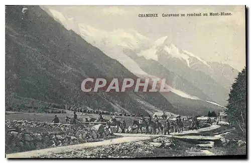 Ansichtskarte AK Chamonix Caravane se rendant au Mont Blanc