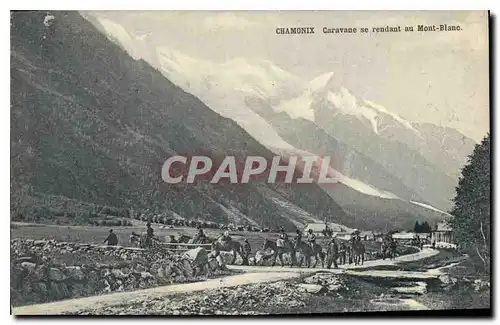 Cartes postales Chamonix Caravane se rendant au Mont Blanc