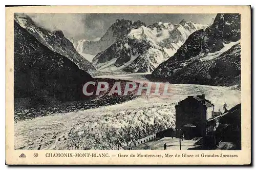 Cartes postales Chamonix Mont Blanc Gare du Montenvers Mer de Glace et Grandes Jorasses