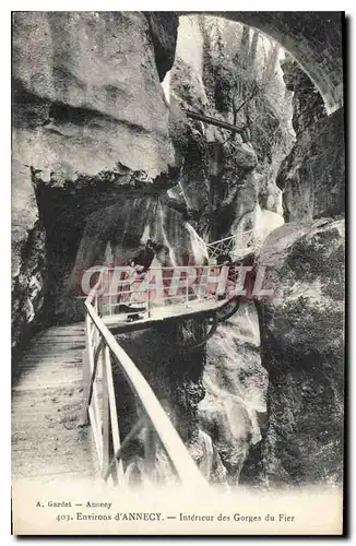 Cartes postales Environs d'Annecy Interieur des Gorges du Fier