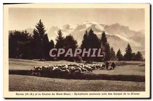 Cartes postales Servoz H S et la Chaine du Mont Blanc Symphonie pastorale pres des Gorges de la Diosaz Moutons