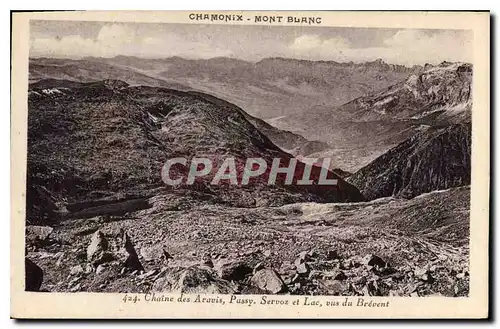 Cartes postales Chamonix Mont Blanc Chaine des Aravis Passy Servoz et Lac vus du Brevent