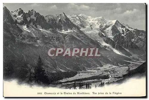 Cartes postales Chamonix et la Chaine du Montblanc Vue prise de la Flegere