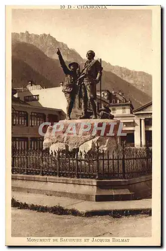 Cartes postales Chamonix Monument de Saussure et Jacques Balmat