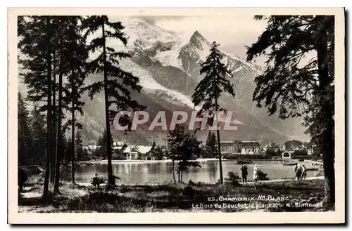 Cartes postales Chamonix Mt Blanc Le Bois du Bouchet la place et le Mt Blanc