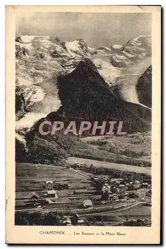 Cartes postales Chamonix Les Bossons et le Mont Blanc