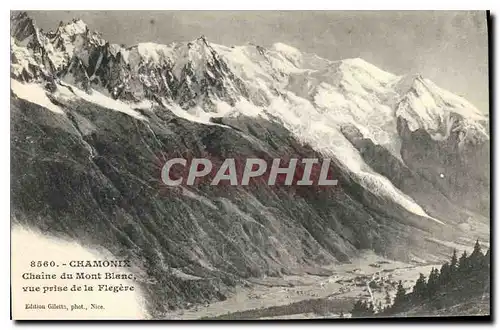 Cartes postales Chamonix Chaine du Mont Blanc viue prise de la Flegere