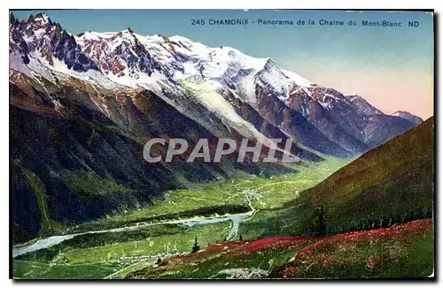 Cartes postales Chamonix Panorama de la Chaine du Mont Blanc