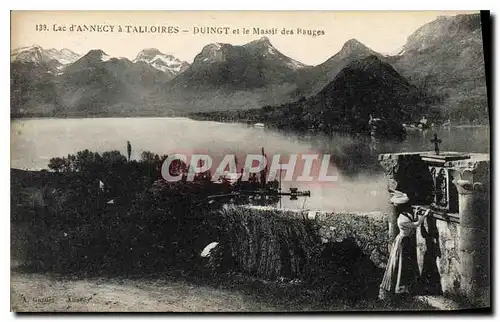 Cartes postales Lac d'Annecy a Talloires Duing et le Masif des Bauges