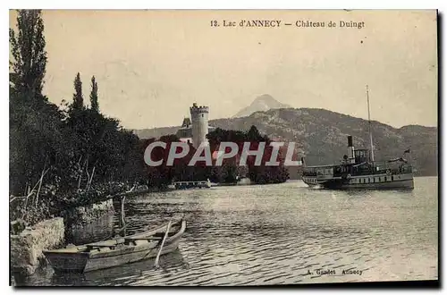 Cartes postales Lac d'Annecy Chateau de Duingt Bateau