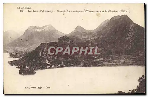 Cartes postales La Savoie Le Lac d'Annecy Duingt les montagnes d'Entrevernes et le Charbon