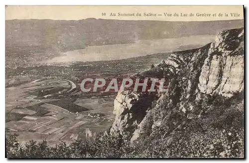 Ansichtskarte AK Au Sommet du Saleve Vue du Lac de Geneve et de la Ville