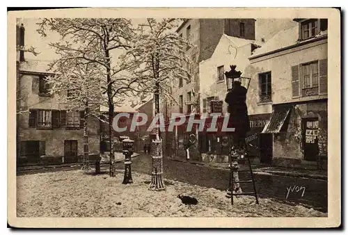 Ansichtskarte AK Paris en Flanant Montmartre sous la Neige Place du Tertre et Cabaret de la Mere Catherine