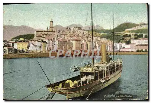 Cartes postales Menton La Ville et le Fort Bateau