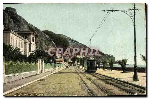 Cartes postales Menton Quai St Louis Tramway