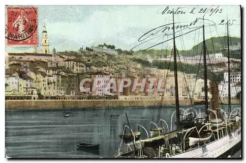 Cartes postales Menton Le port Bateau