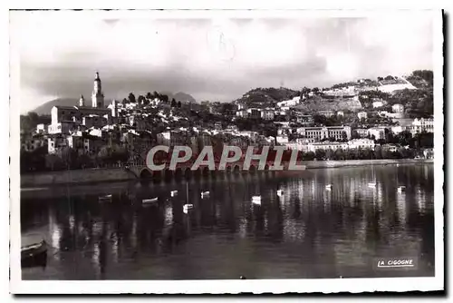 Ansichtskarte AK La Cigogne Menton La vieille ville vue prise du Port