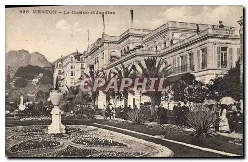 Cartes postales Menton Le Casino et Jardins