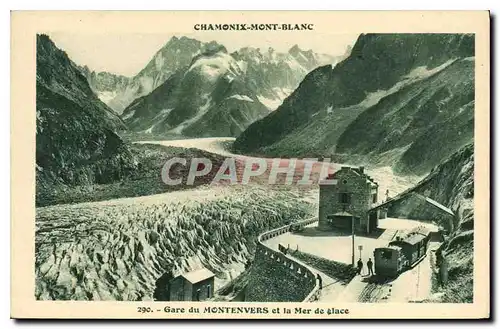 Cartes postales Chamonix Mont Blanc Gare du Montenvers et la Mer de glace Train