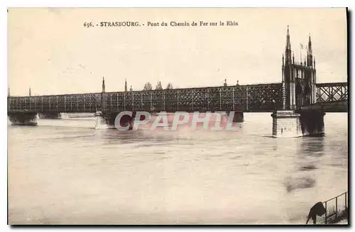 Ansichtskarte AK Strasbourg Pont du Chemin de Fer sur le Rhin