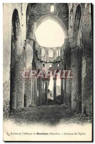 Ansichtskarte AK Ruines de l'Abbaye de Hambye Manche Interieur de l'Eglise