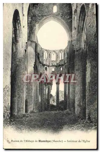 Cartes postales Ruines de l'Abbaye de Hambye Manche Interieur de l'Eglise