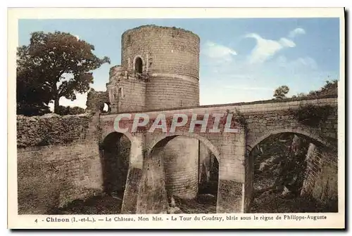 Cartes postales Chinon L et l Le Chateau Mon hist La Tour du Coudray battle sous le regne de Philippe Auguste