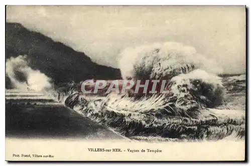 Cartes postales Villers sur Mer Vagues de Tempete