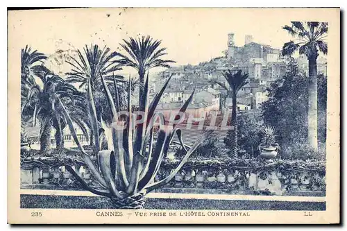 Cartes postales Cannes Vue prise de l'Hotel Continental