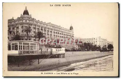 Cartes postales Cannes Les Hotels et la Plage