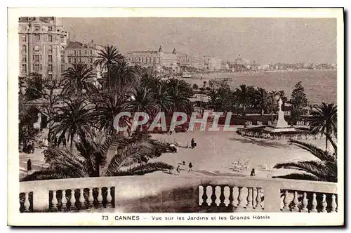 Cartes postales Cannes Vue sur les Jardins et les Grands Hotels