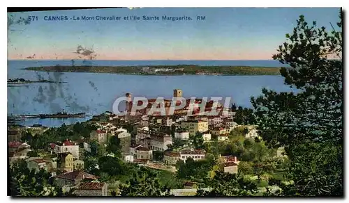 Cartes postales Cannes Le Mont Chevalier et l'lle Sainte Marguerite