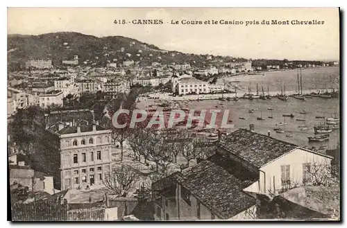 Ansichtskarte AK Cannes Le Cours et le Casino pris du Mont Chevalier