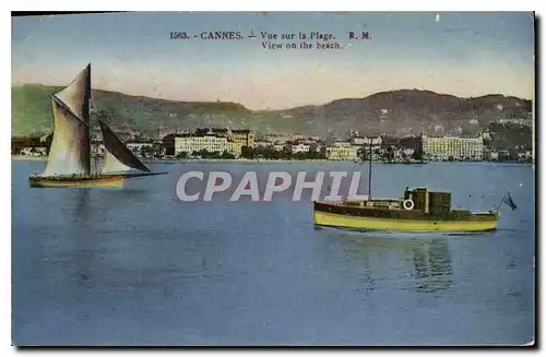 Cartes postales Cannes Vue sur la Plage Bateaux