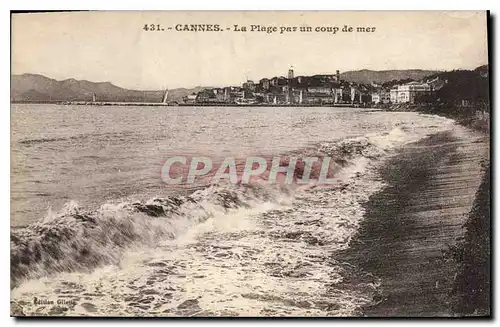 Cartes postales Cannes La Plage par un coup de mer